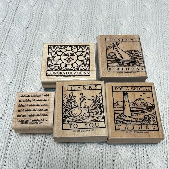 Wooden Stamp Set lot of 26 used stamps - Picture 10 of 10